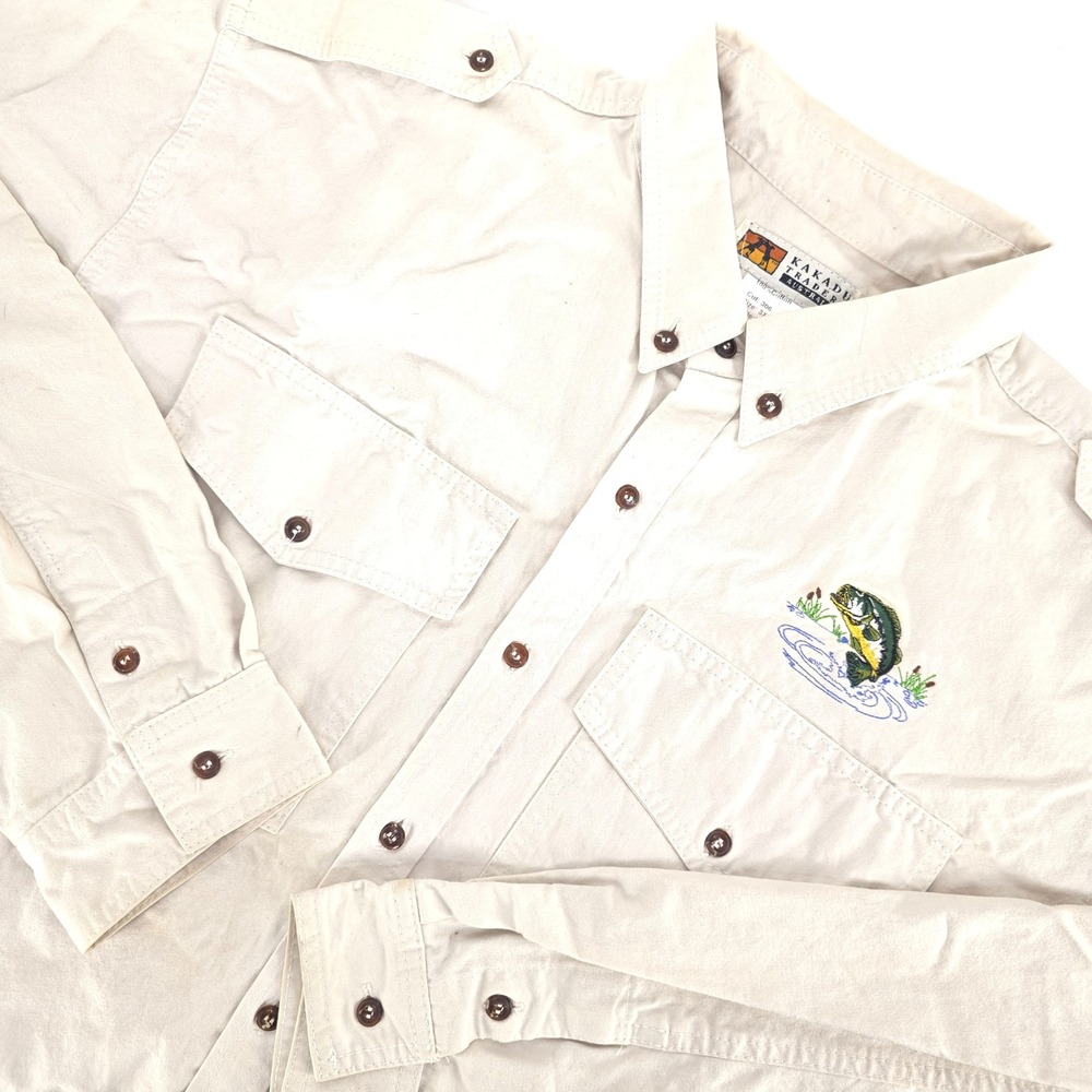 Kakadu Traders Australia Embroidered Fishing Shirt Mens 3XL Long Sleeve Outdoors